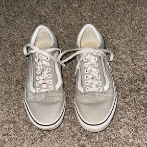 silver tie up vans